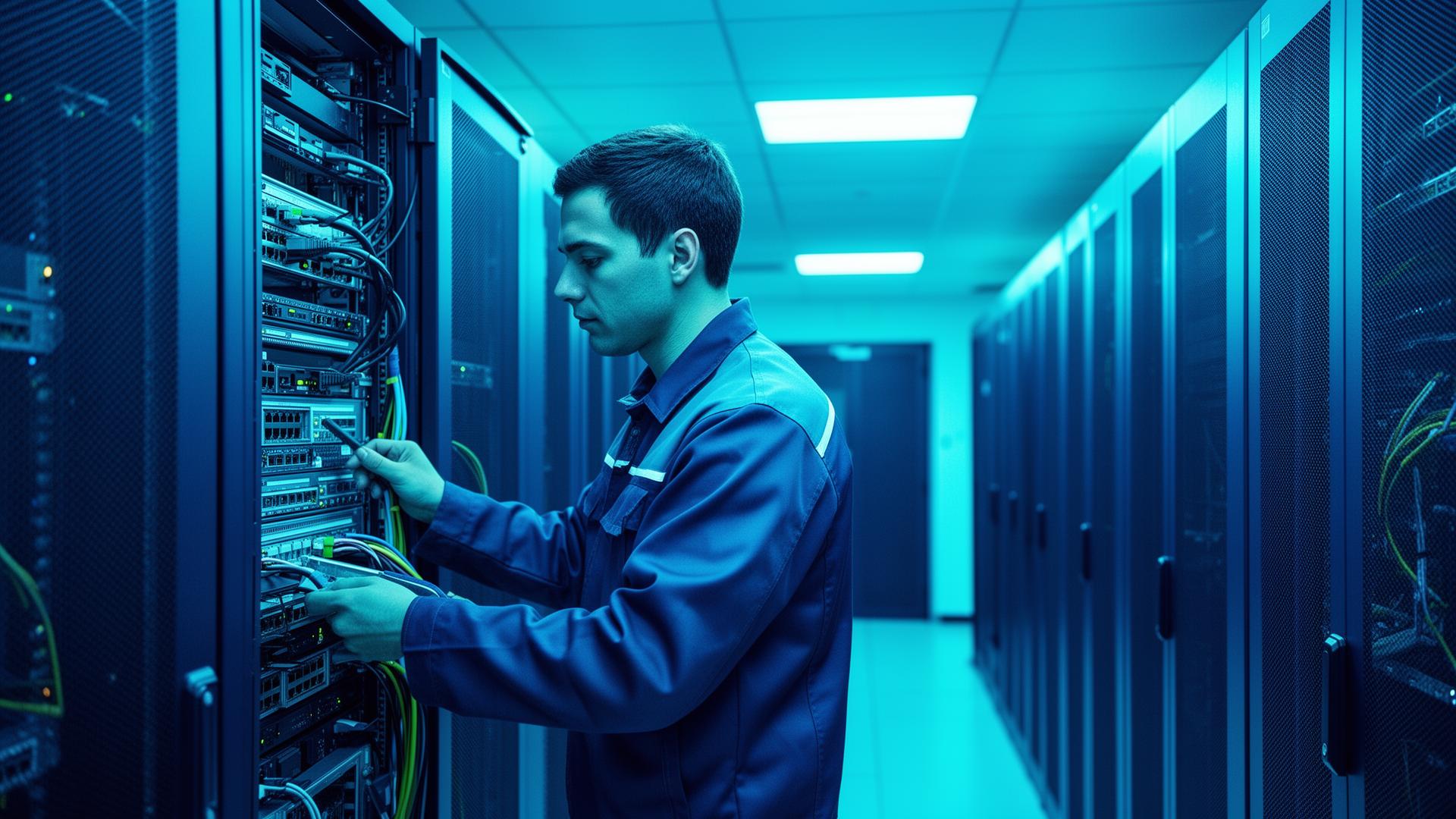 Técnico de MGS Tech Services trabajando